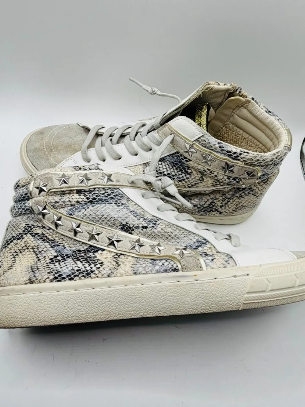 Vintage Havana Fay Snake  Embossed High Top Sneakers